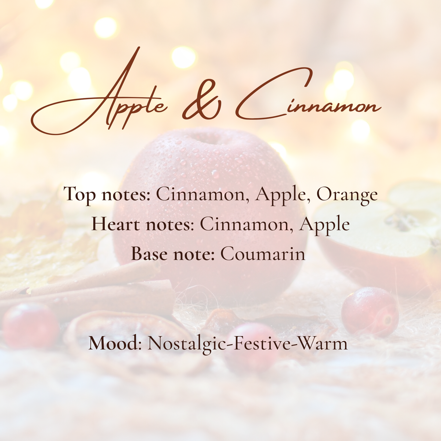 Winter Glow collection-Cinnamon & Apple Scented candle