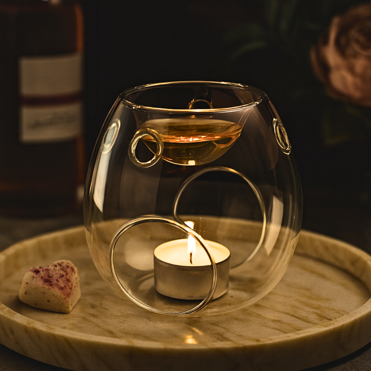 Glass wax-melt burner